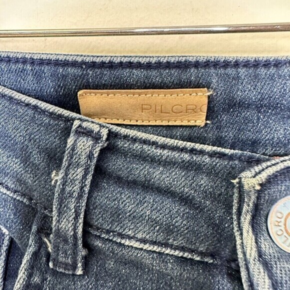 Pilcro and the Letterpress Flare Jeans Blue Dark Wash Stretch Women's Size 26T - Picture 5 of 12